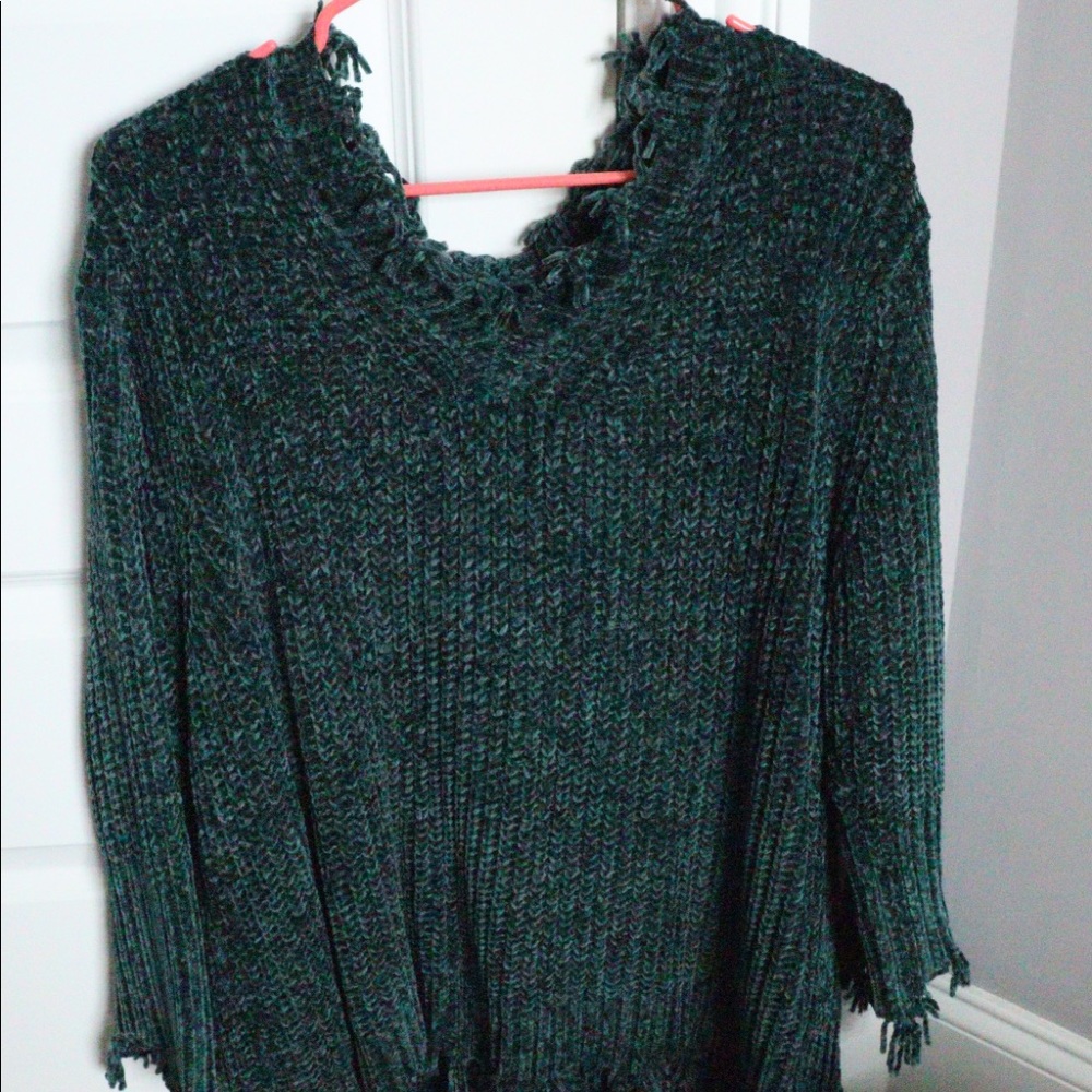Green chenille sweater - perfect condition!